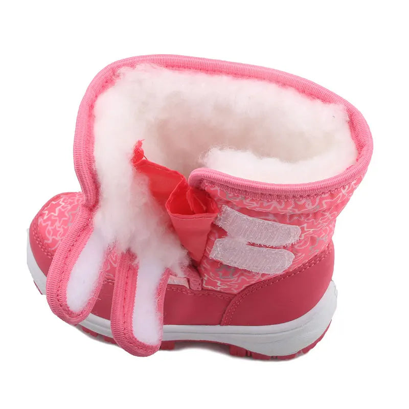 Kids Winter Fur Snow Boots – Waterproof Non-Slip Shoes
