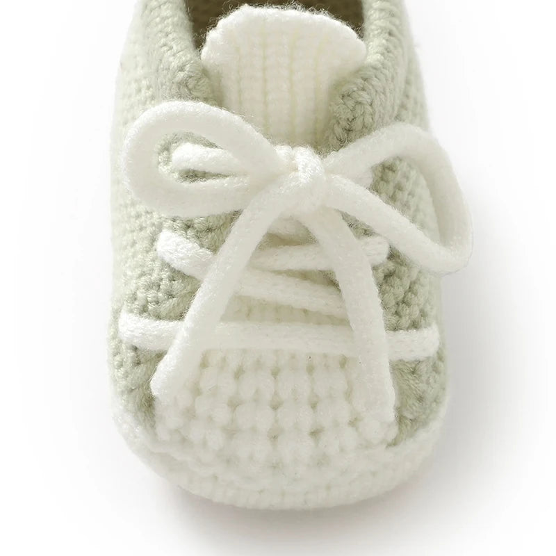 Baby Knitted Booties (0–18M) – Soft Sole Non-Slip First Walkers