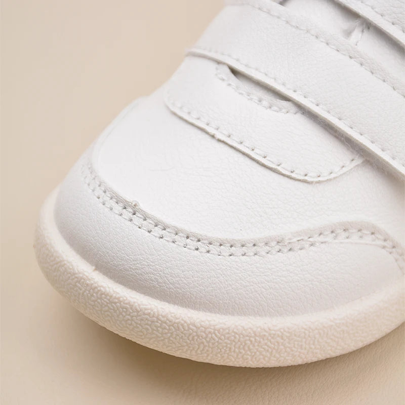 Unisex Toddlers’ White Sneakers – Lightweight Non-Slip First Walking Shoes