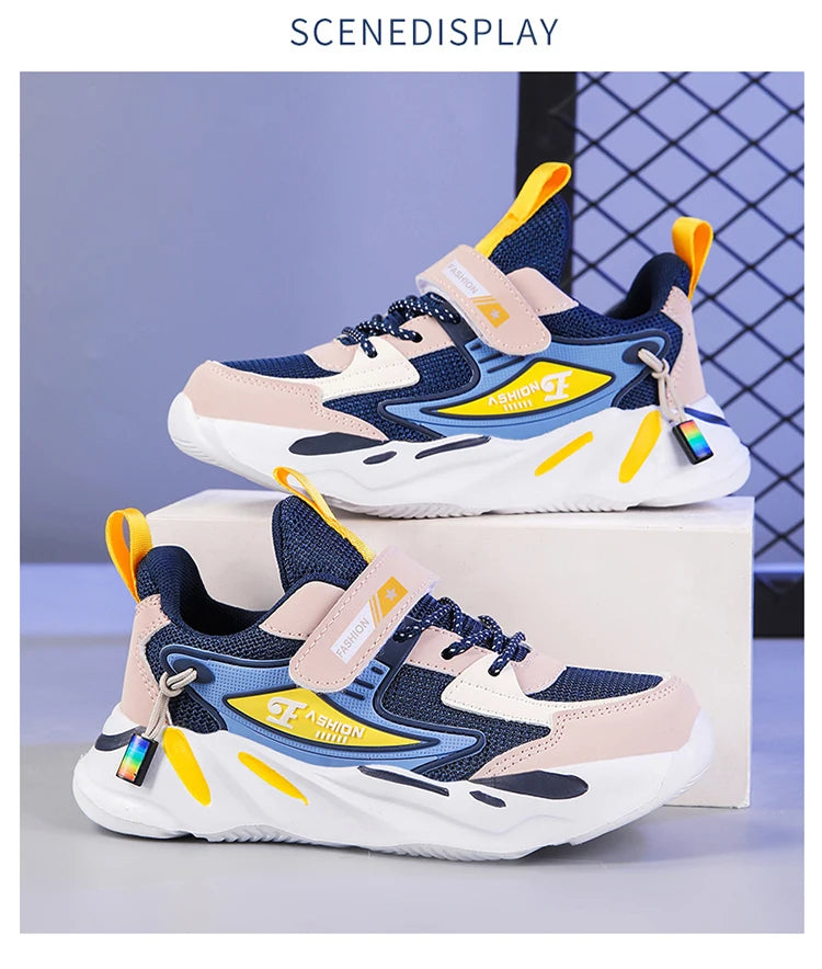 Kids Mesh Sneakers – Breathable Non-Slip Running & Casual Shoes