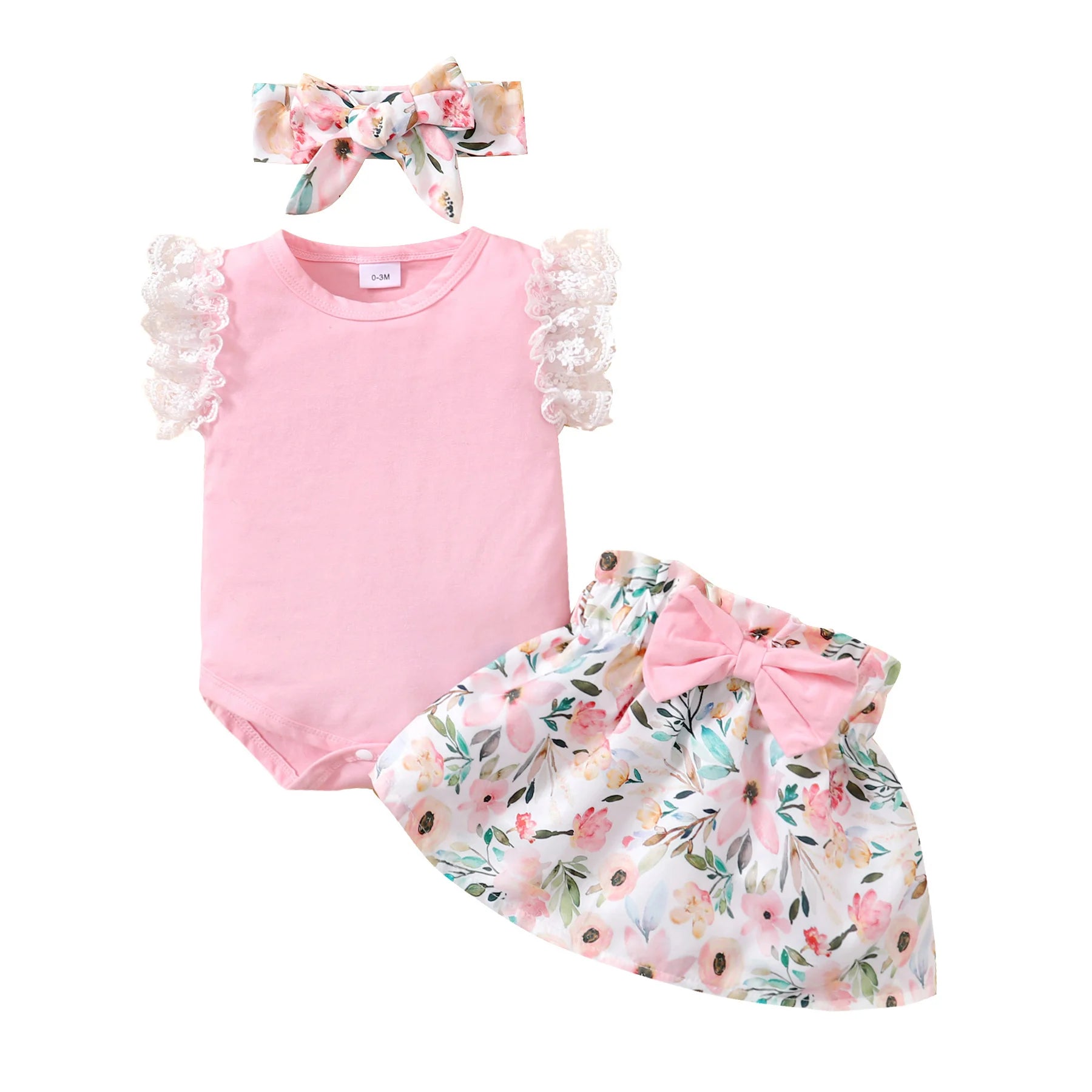 0-18 Months Newborn Baby Girl 3PCS Outfit