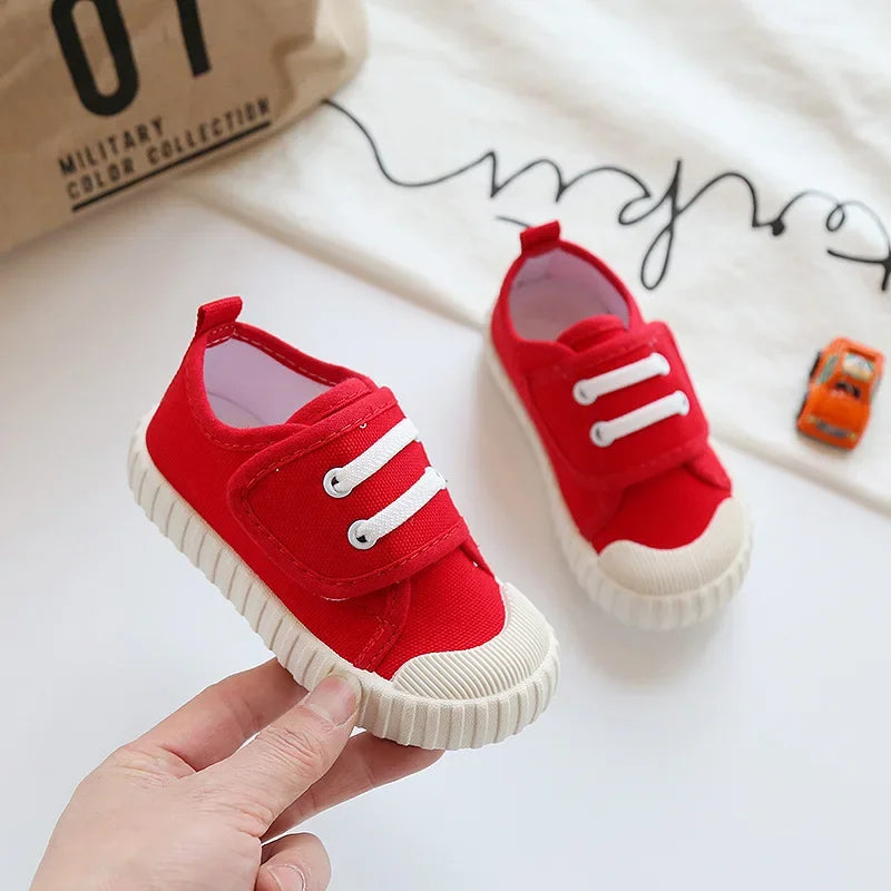 Kids Canvas Sneakers – Soft Breathable Candy-Colored Shoes