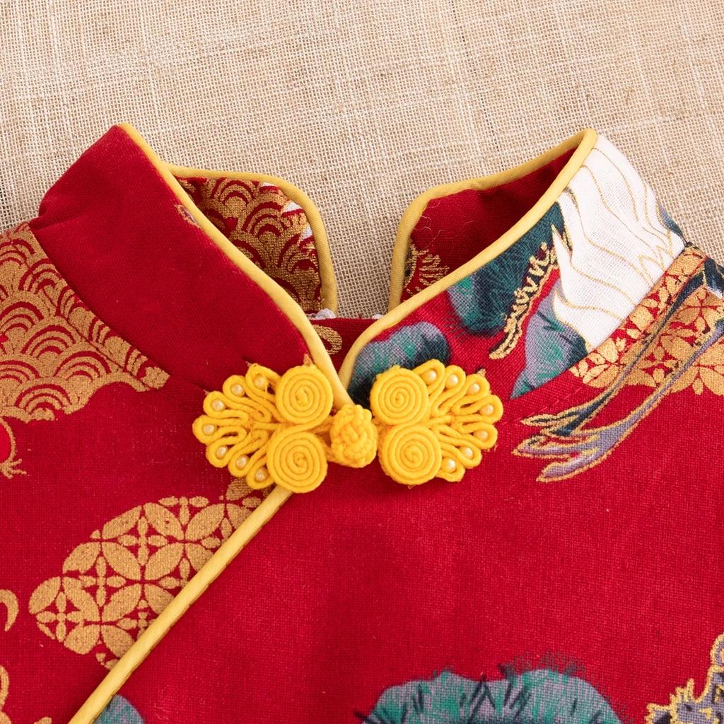 Baby Girl Red Qipao Dress (0–2Y)