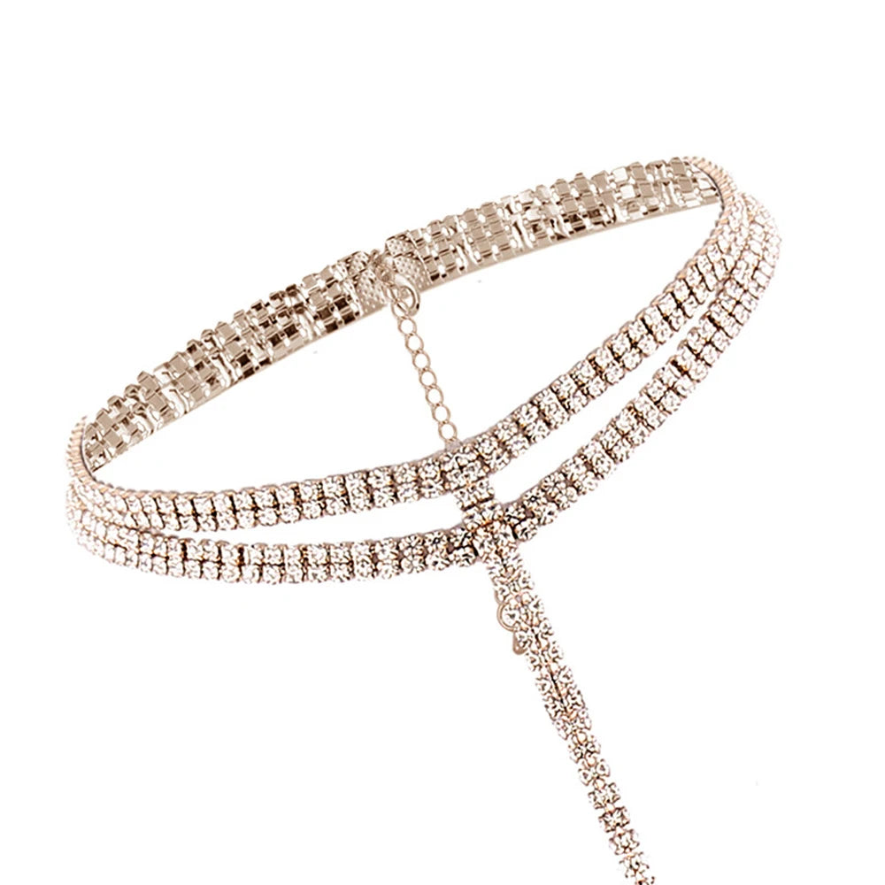 Rhinestone Crystal Gem Chocker Necklace