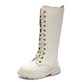 Girls’ Padded High-Top Boots – Warm Lace-Up Princess Shoes