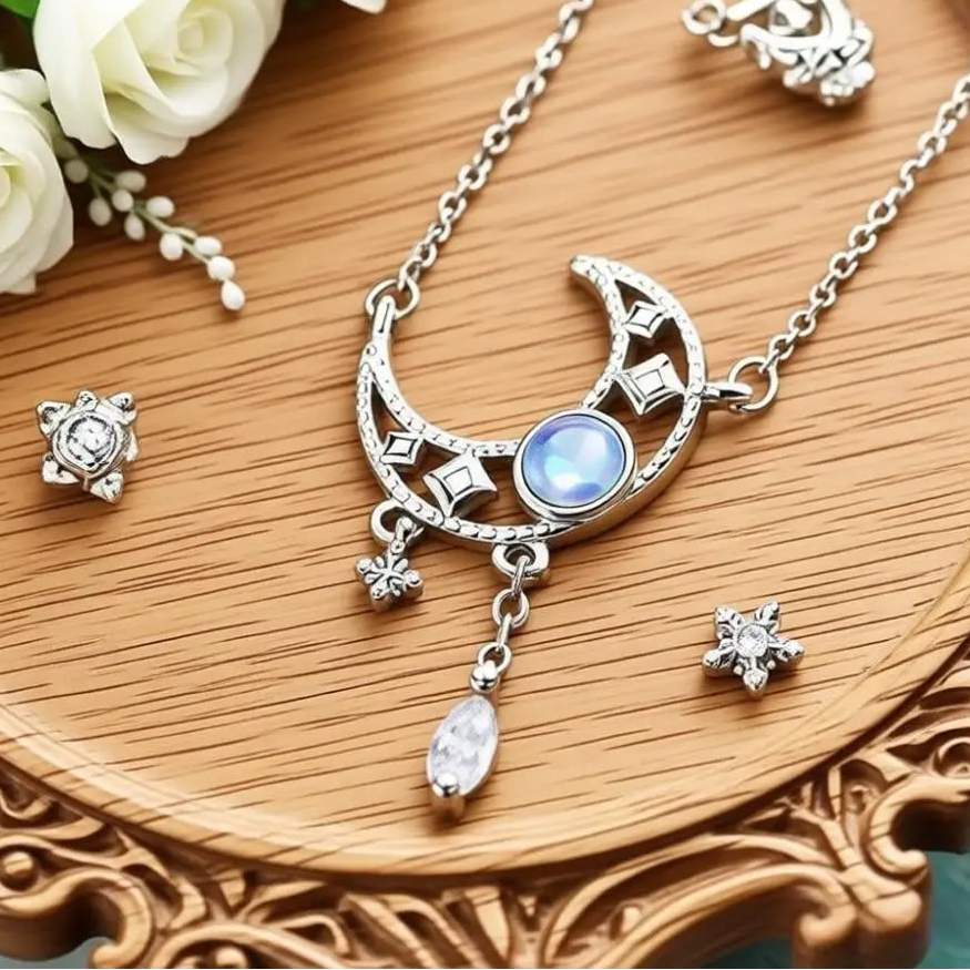 Pretty 925 Sterling Silver Moon