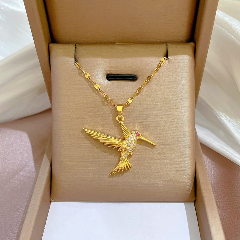 Eilieck Stainless Steel Zircon Necklace