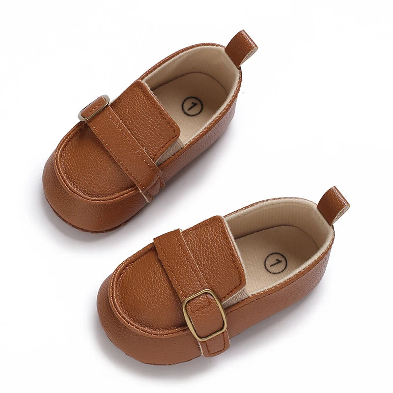Baby Christening Shoes (0–18M) – PU Leather Moccasins for Boys & Girls