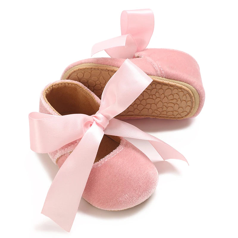 Baby Girls’ First-Step Shoes – Non-Slip Soft Sole Princess Sneakers