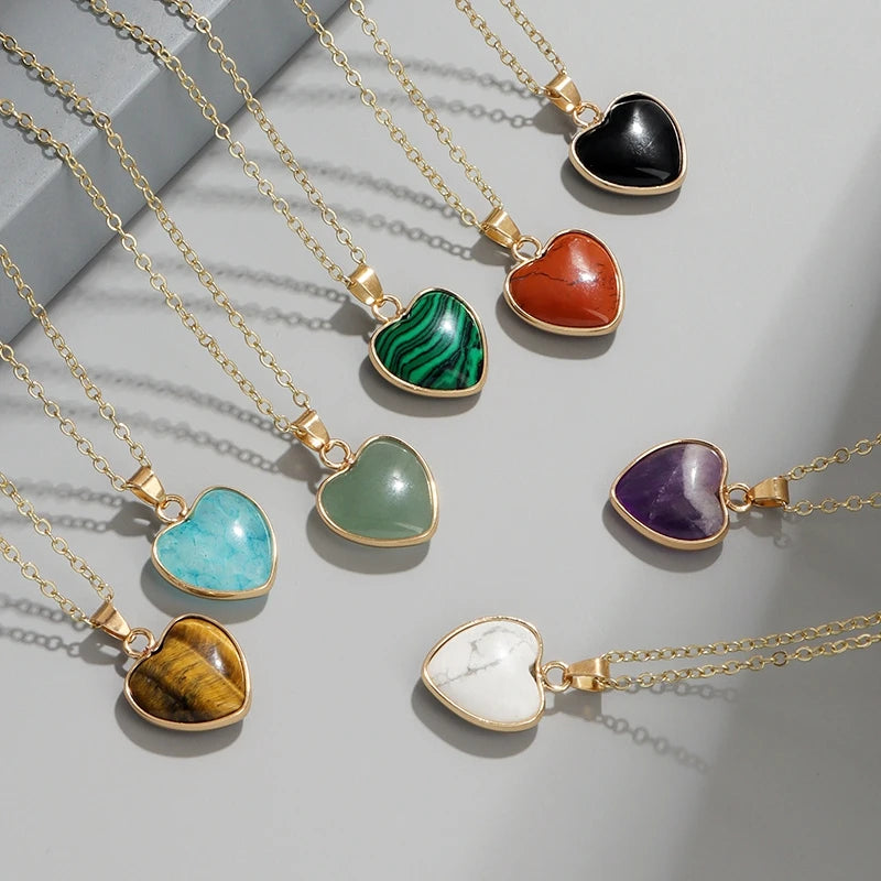 1Pc Heart Shaped Pendant Natural Tiger
