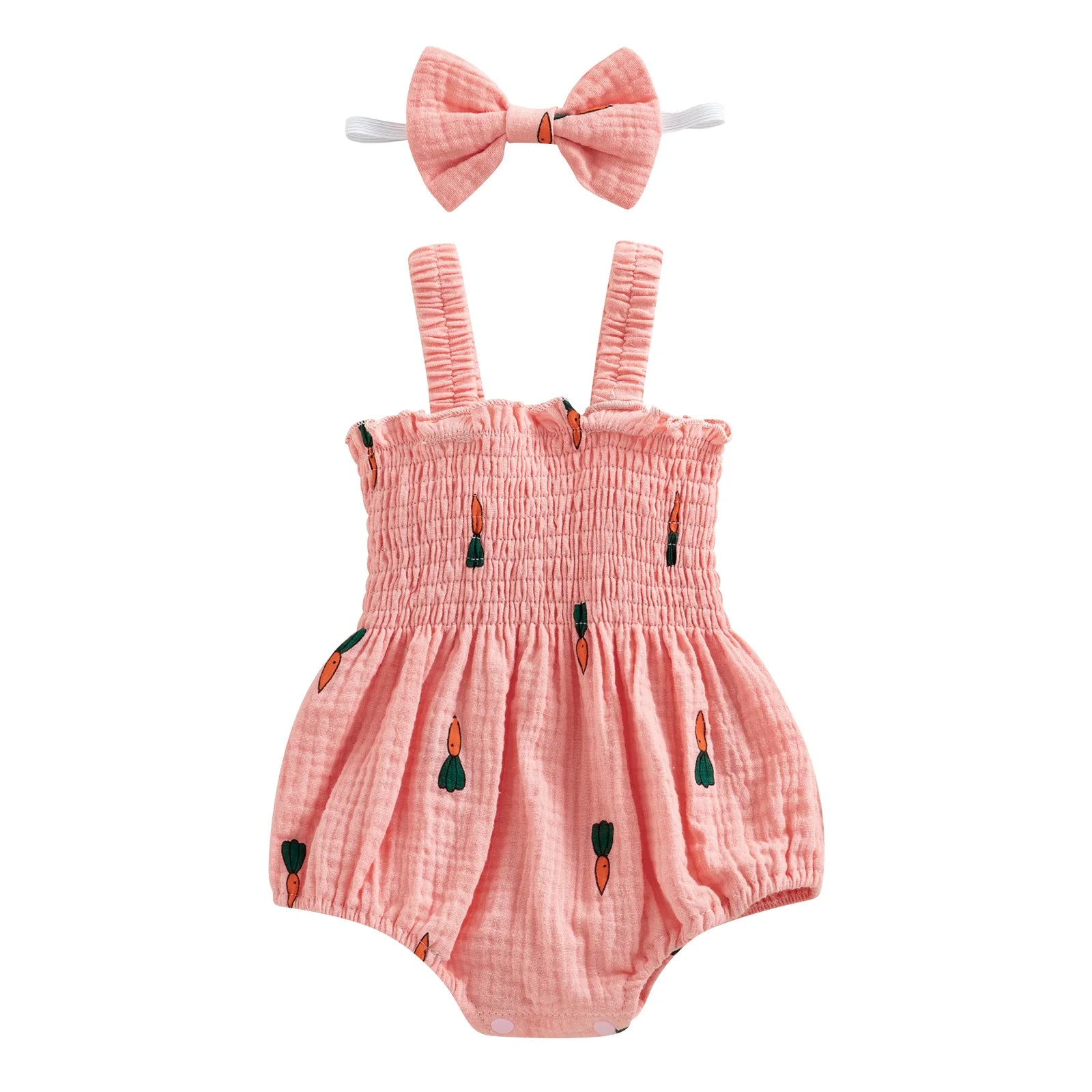 Baby Girl Sleeveless Romper & Headband (0–12M)