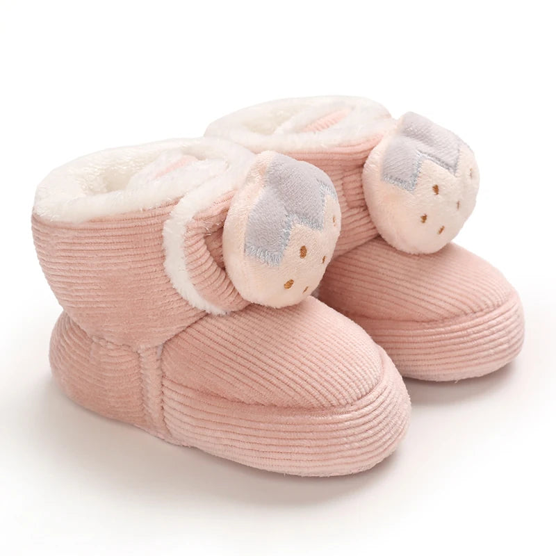 Winter 0-1 Year Old Baby Boots Warm and Cute Soft Soled Shoes