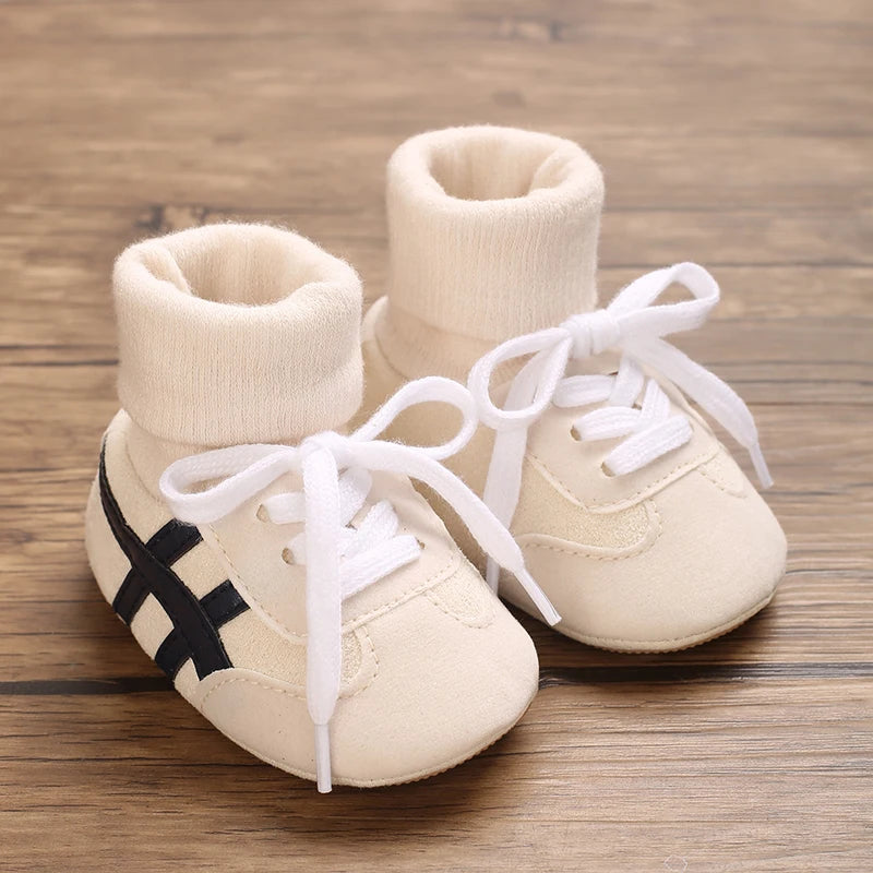 Baby Shoes & Socks (6–12M) – Soft Bottom Anti-Slip Sneakers