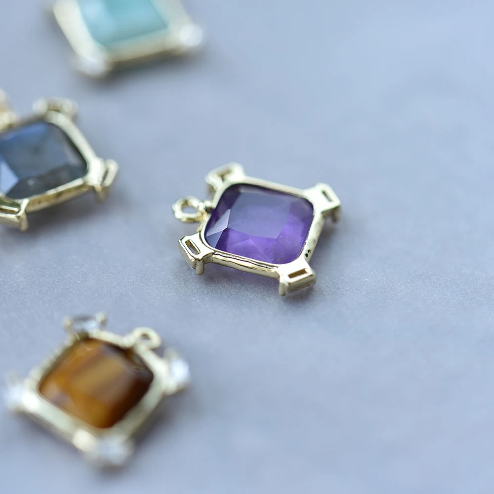 Itsmos Natural Labradorite Square Windmill Pendant