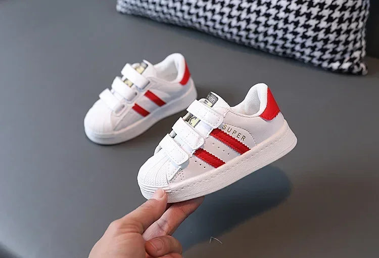 Kids White Sneakers – Breathable Non-Slip Casual Shoes