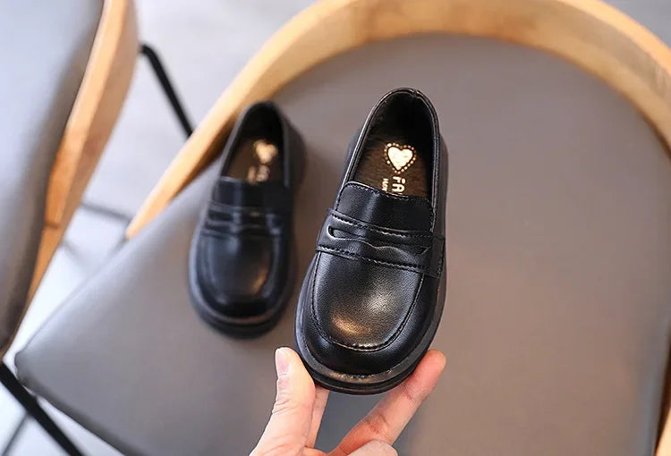 Kids’ Leather Loafers – Slip-On School & Party Shoes (21–36)