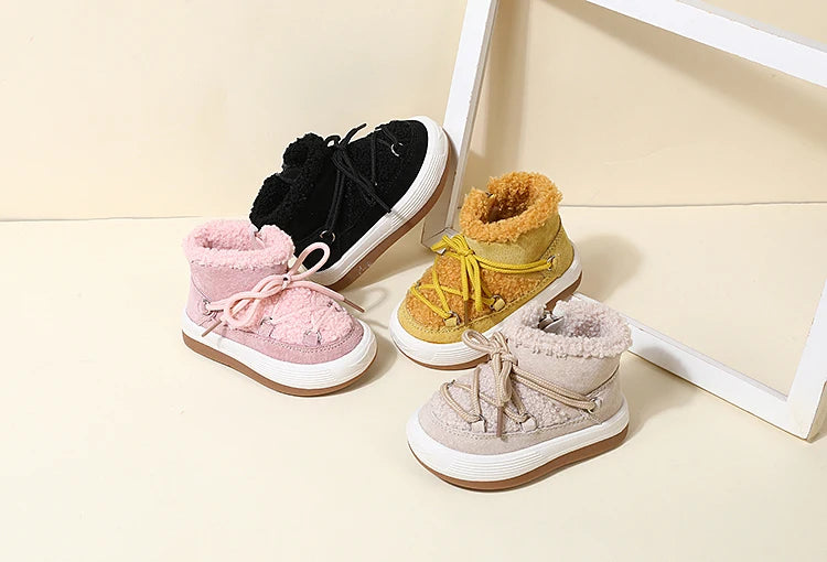 Baby Boots – Warm Plush Rubber Sole Sneakers for Toddlers