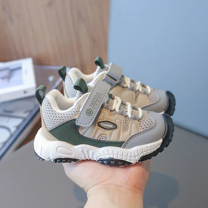 Boys’ Patchwork Sneakers – Casual Outdoor Sports Shoes