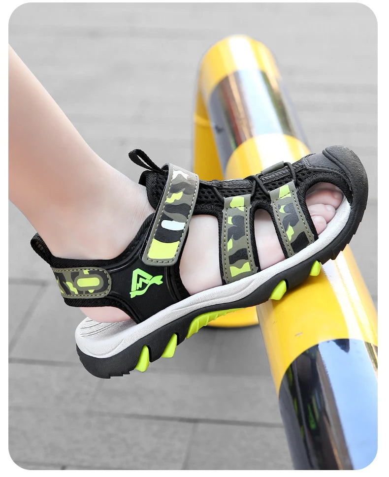 Kids’ Summer Water Sandals – Non-Slip Leather Shoes