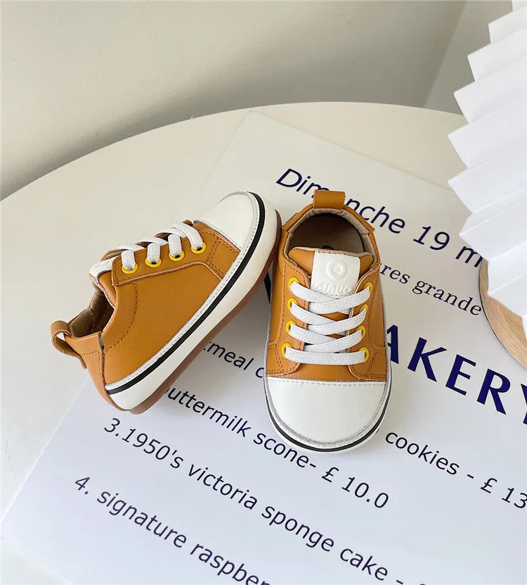 Baby Spring/Autumn Leather Sneakers  – Soft Sole Toddler Shoes