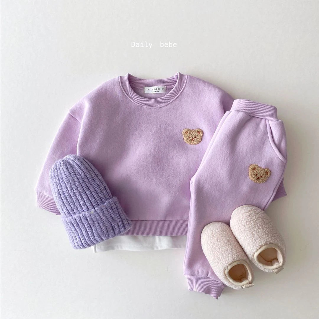 Baby Girl Winter Velvet 2PCS Set – Pullover & Pants