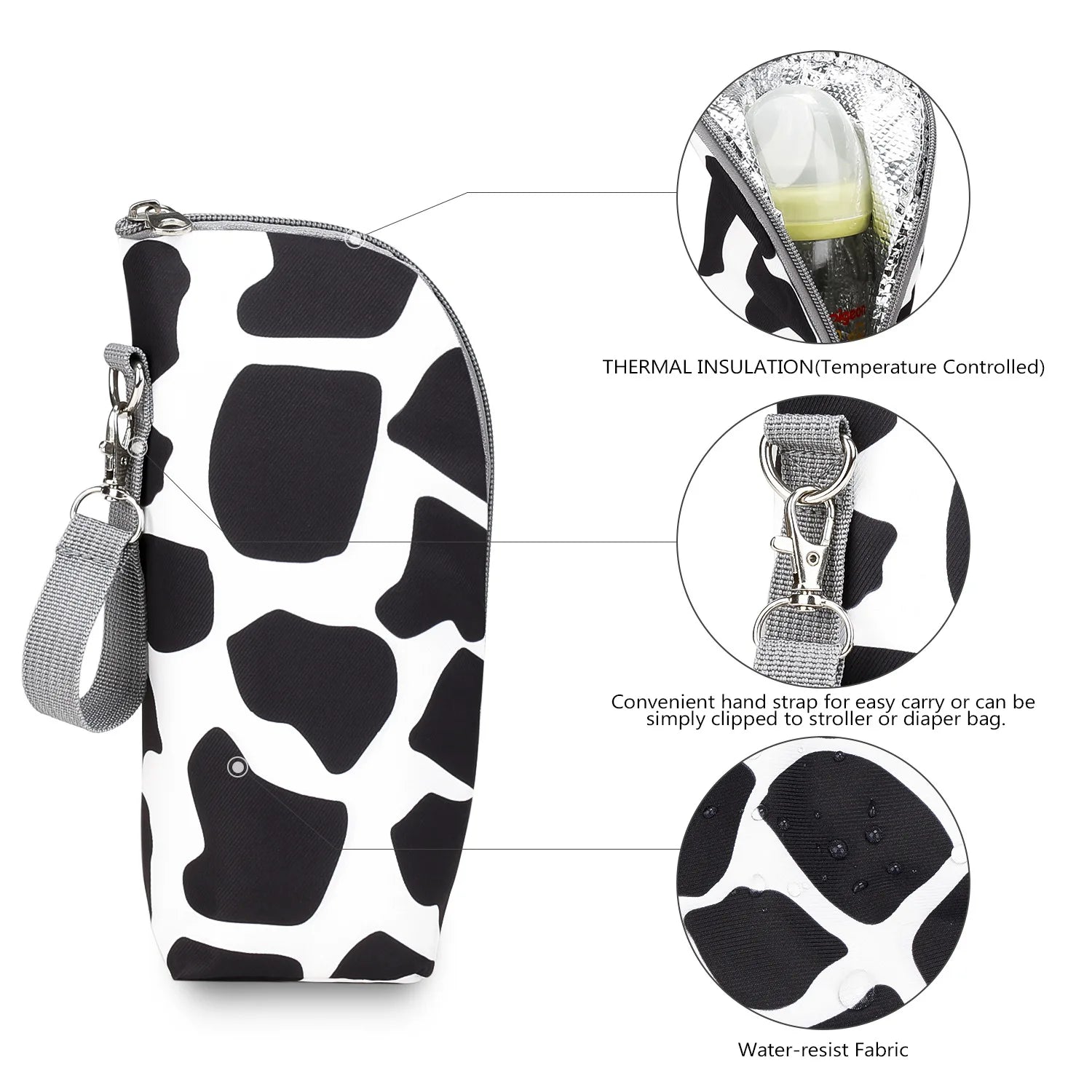 Portable Baby Feeding Bottle Bag – Aluminum Insulation, Stroller Hanging