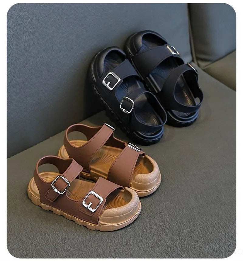 Kids’ Summer Sandals – Soft, Anti-Kick, Solid Color