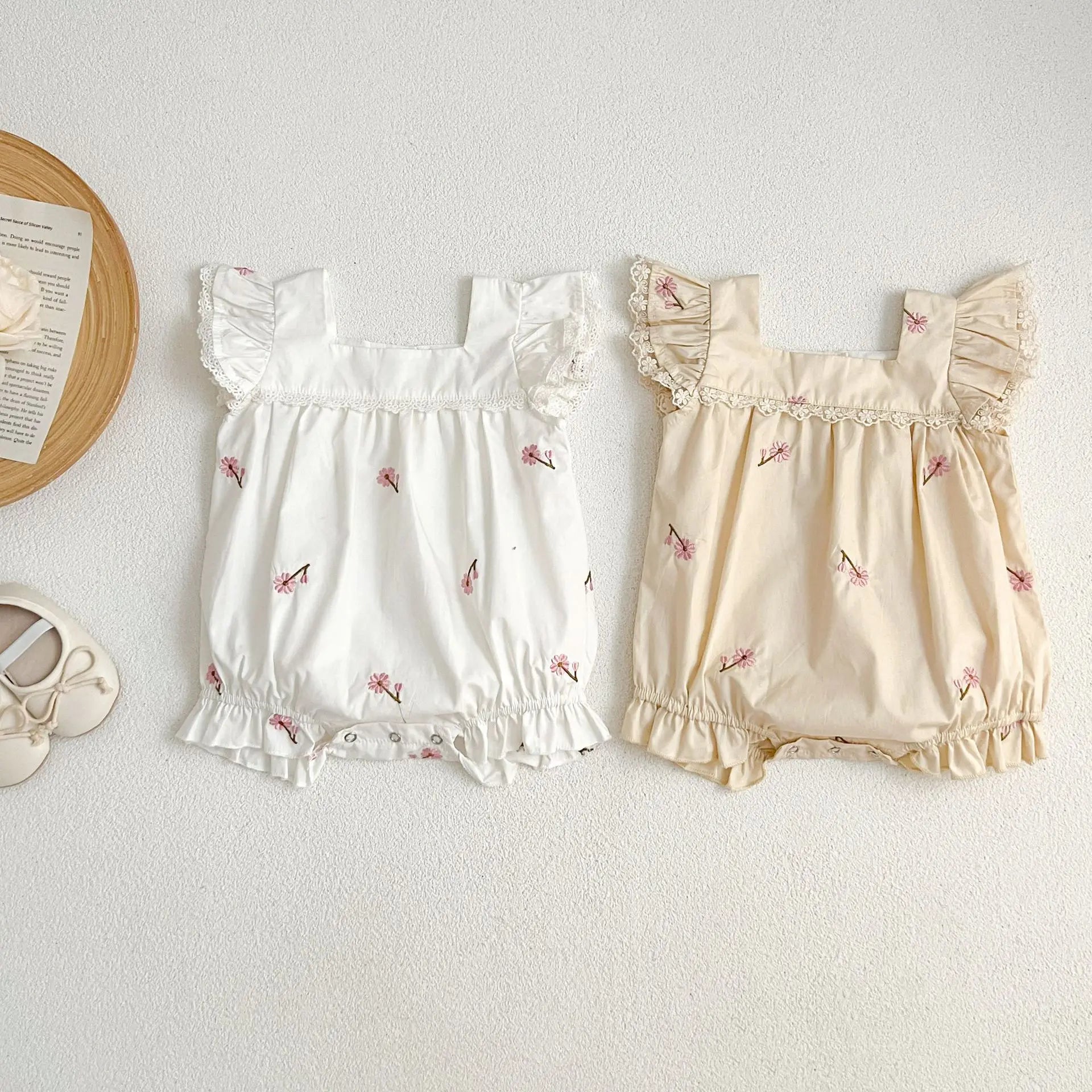 Baby Girls Sleeveless Embroider Flower