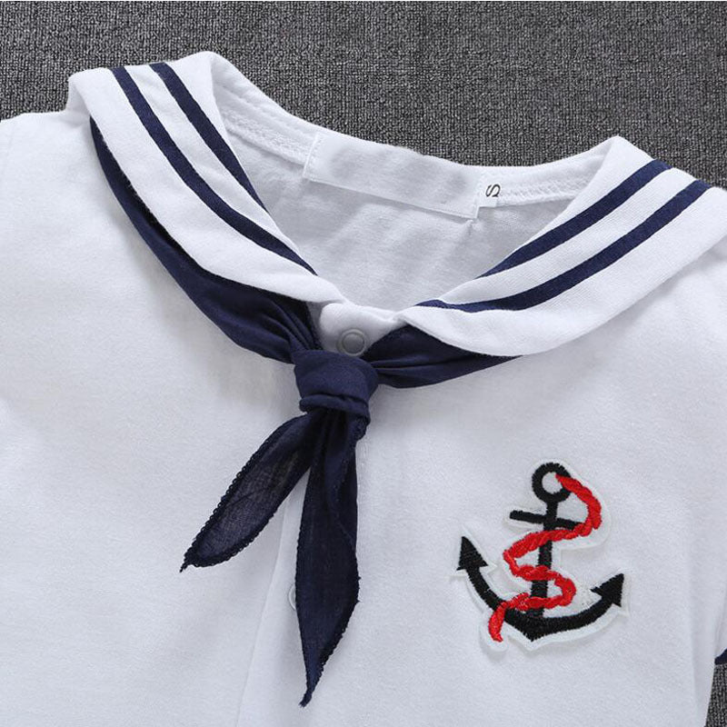Newborn Baby Boy Sailor Romper