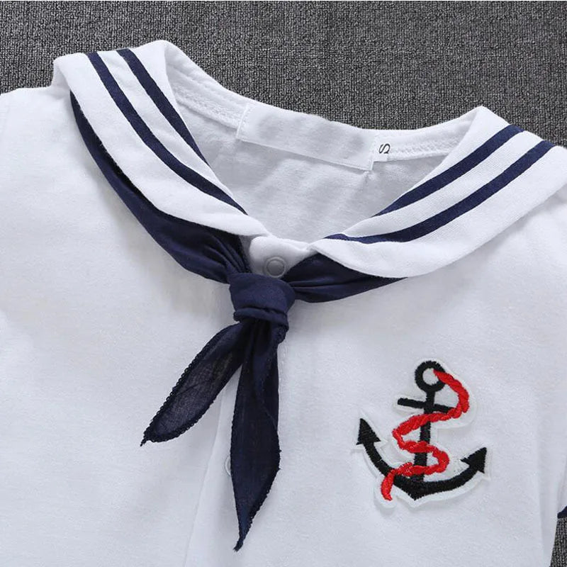 Newborn Baby Boy Sailor Romper