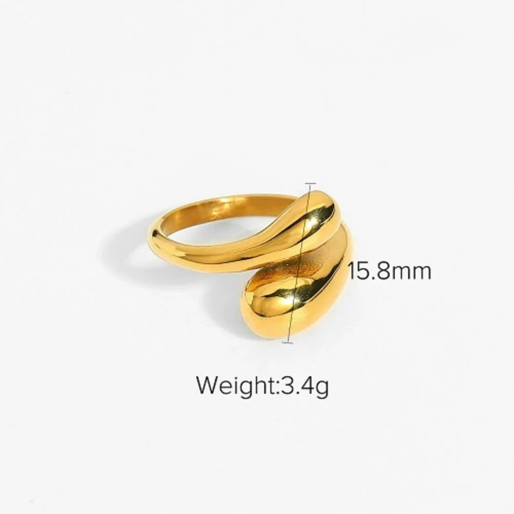 Gold Stainless Steel Hollow Ring