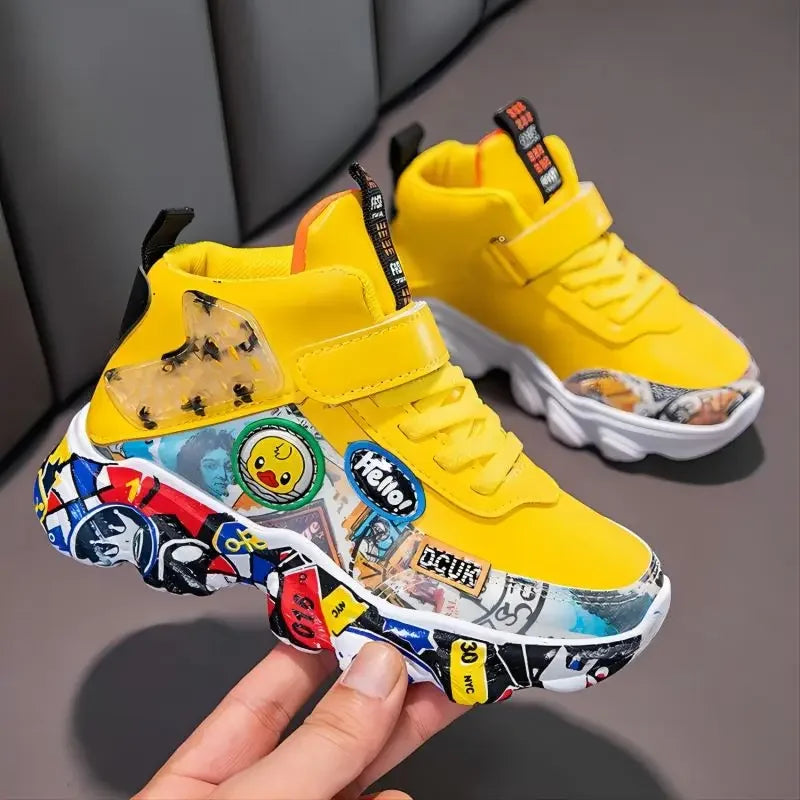 Kids Cartoon Sports Sneakers – Casual Basketball Shoes (26–36)