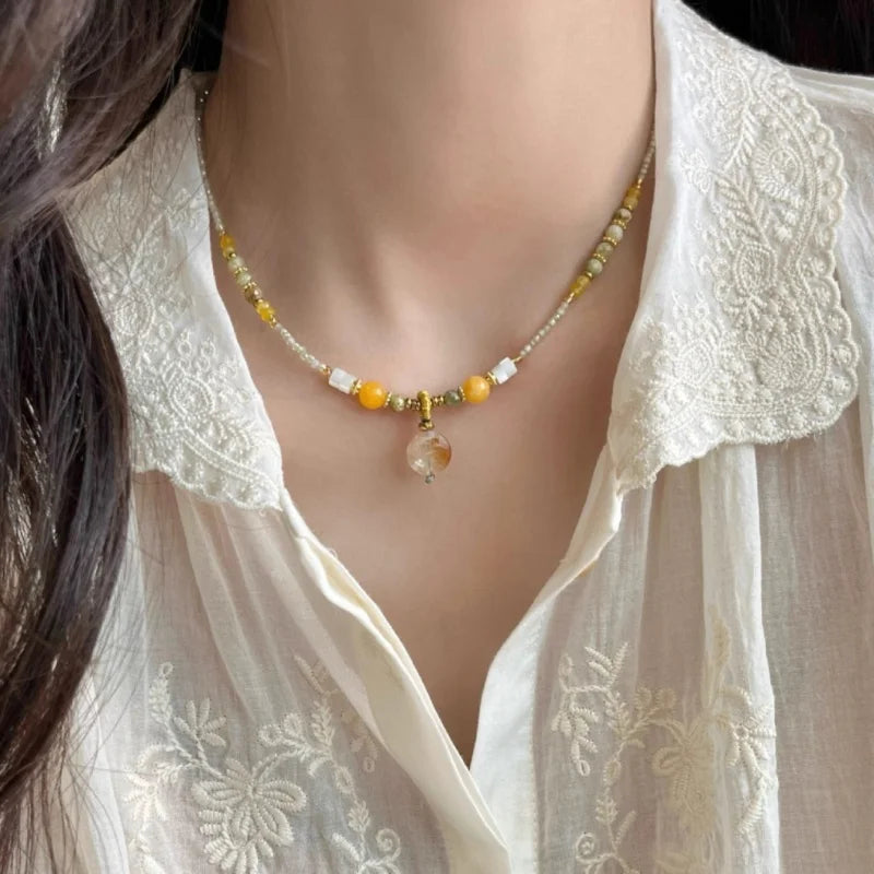 New Chinesestyle Natural Stone Necklace Beads