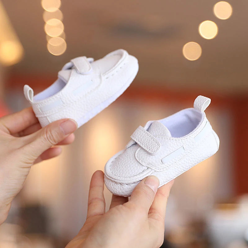 Baby Christening Shoes (0–18M) – PU Leather Moccasins for Boys & Girls