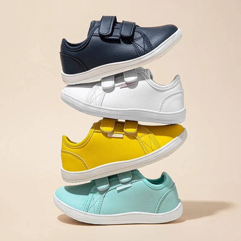 Kids Barefoot Sneakers – Lightweight Wide-Toe Hook & Loop Shoes