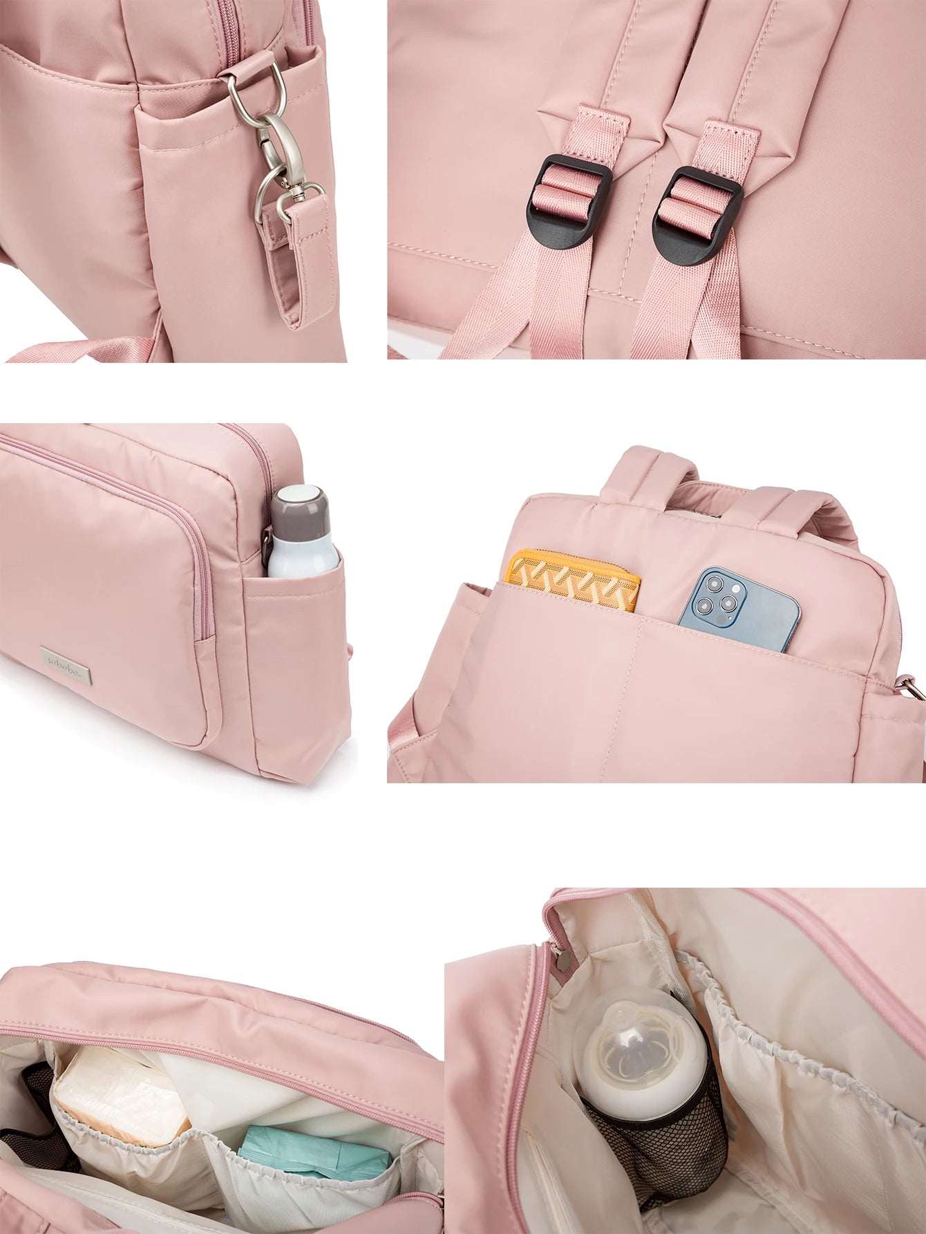 Soboba Diaper Bag for Mother – Waterproof, Large Capacity Polyester Travel Backpack