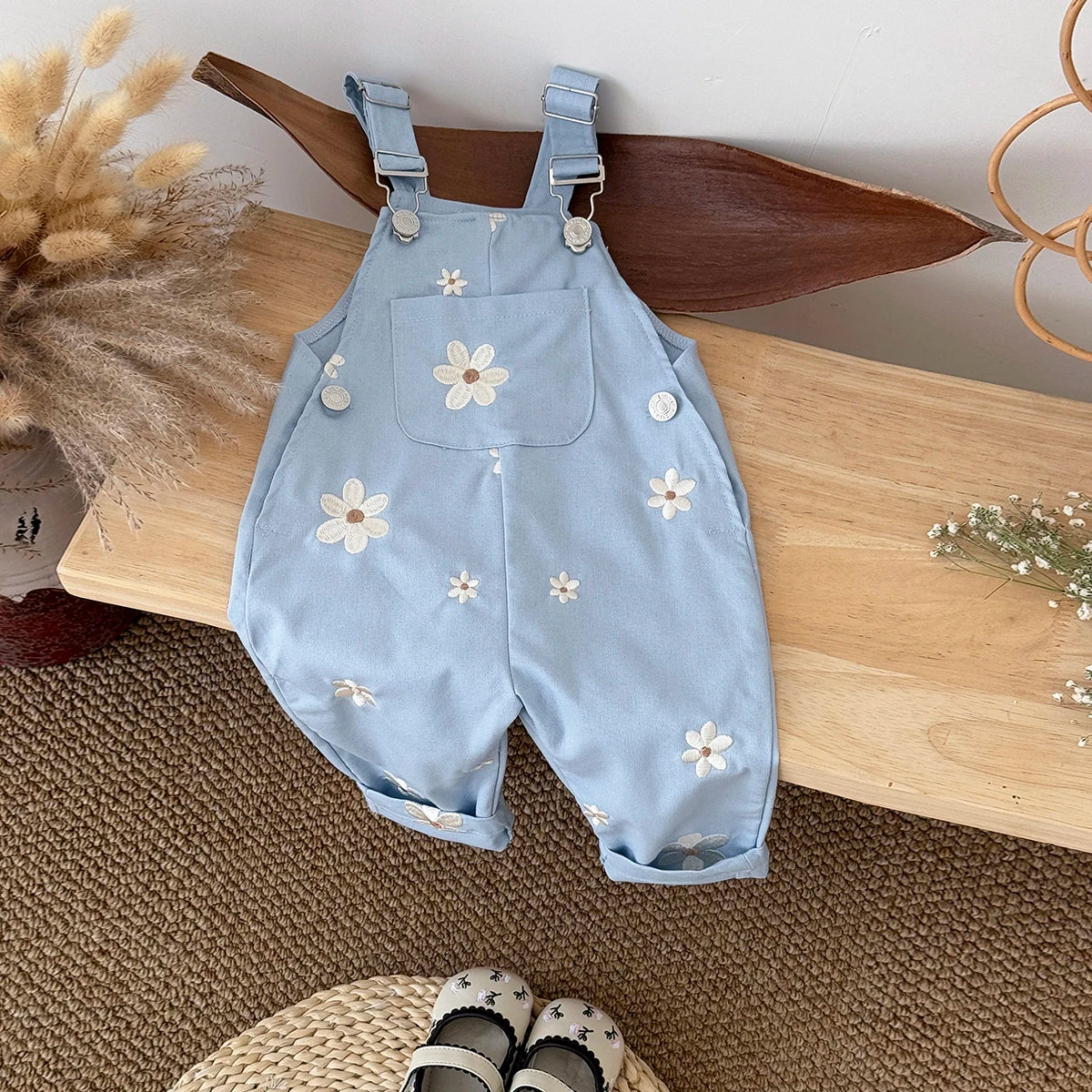 Baby Summer Suspender Romper, Loose Jumpsuit with Pockets