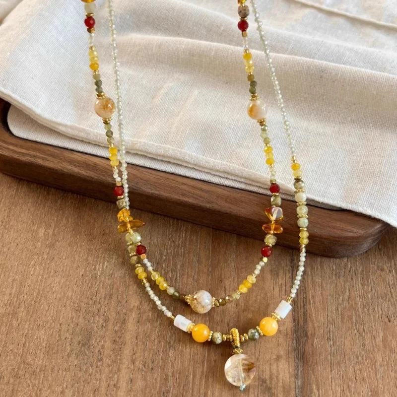 New Chinesestyle Natural Stone Necklace Beads