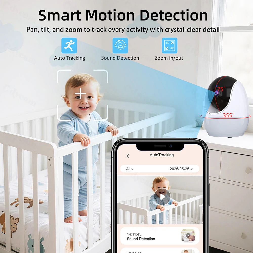 1080P HD Baby Monitor – WiFi, 4.3" Display & Night Vision