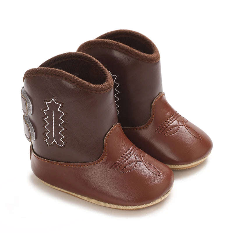 Baby Little Boots (0–18M) – Soft PU Anti-Slip Spring/Autumn Shoes