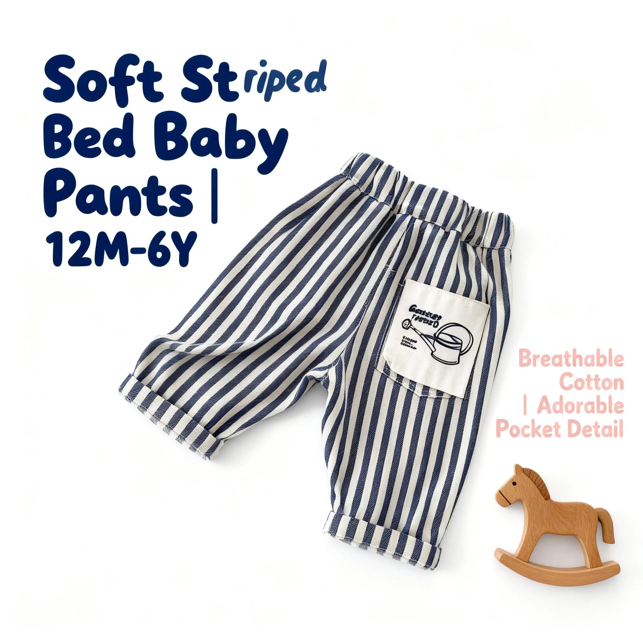 Kids Spring Striped Denim Pants (0–5Y)