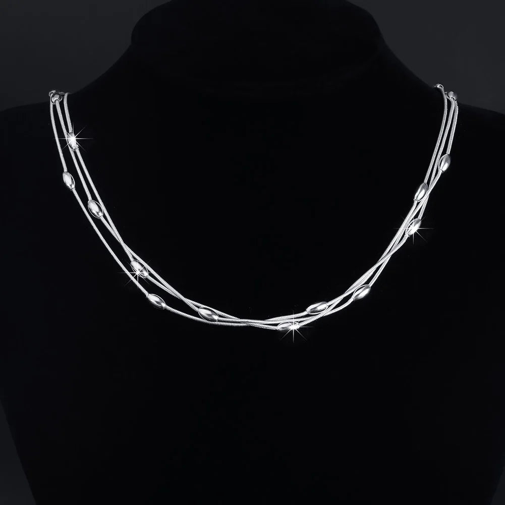 925 sterling silver Charms beads Necklace