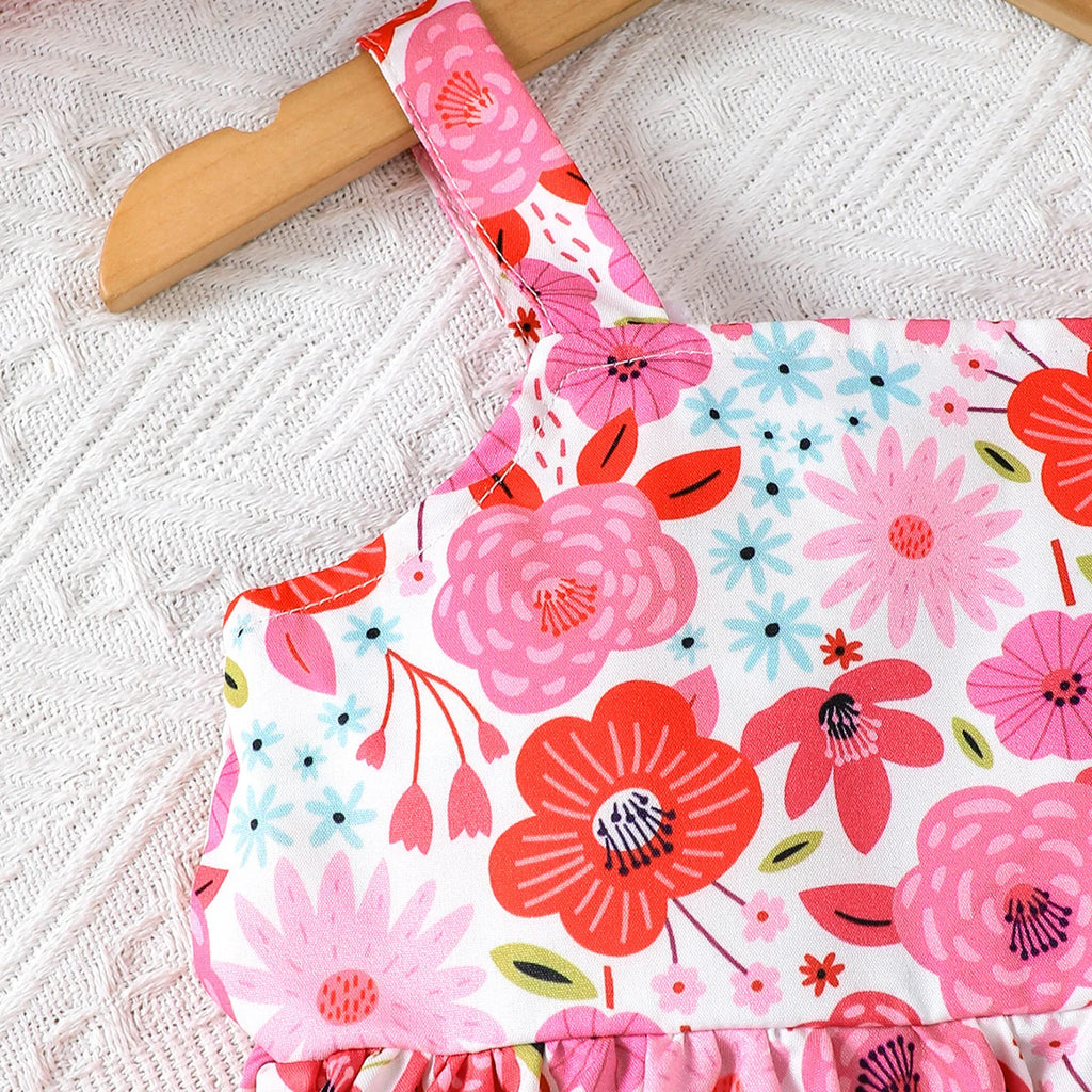 Summer Dress,Strap Dress & Hat Two Piece Set for 0-3 Year