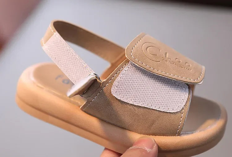 Kids’ Summer Sandals – Open Toe PU Leather (Ages 1–6)