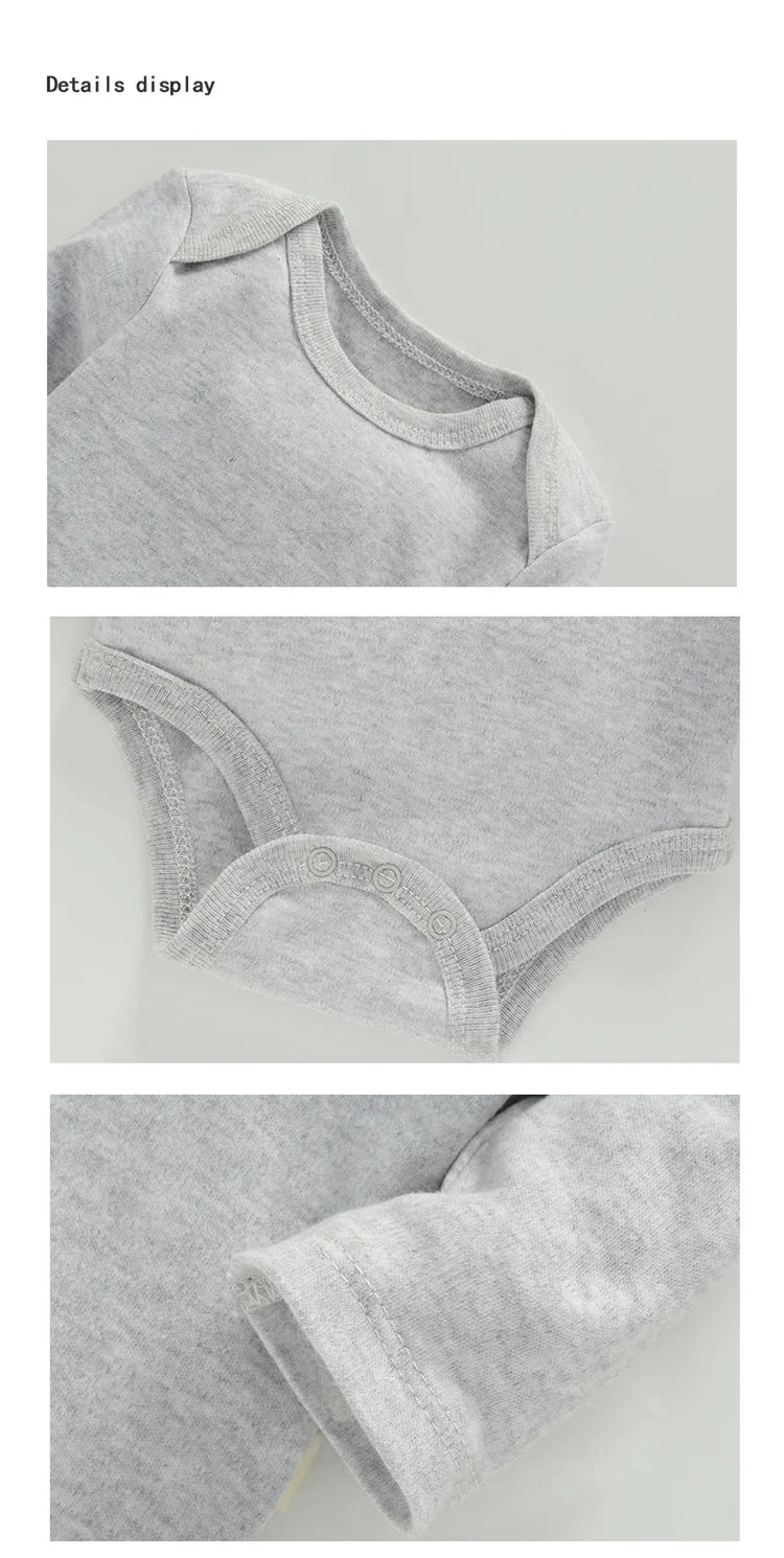 Baby Romper – Solid Color Cotton (3–24M)