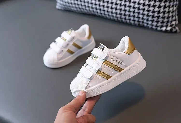 Kids White Sneakers – Breathable Non-Slip Casual Shoes