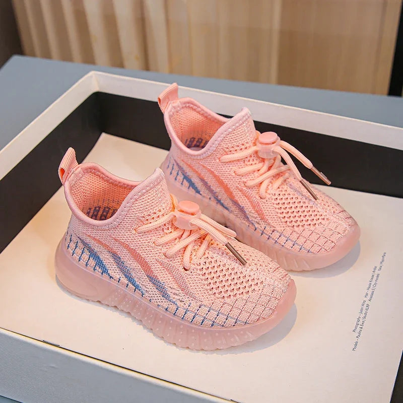 Kids Lightweight Woven Sneakers – Non-Slip Outdoor Mesh Shoes