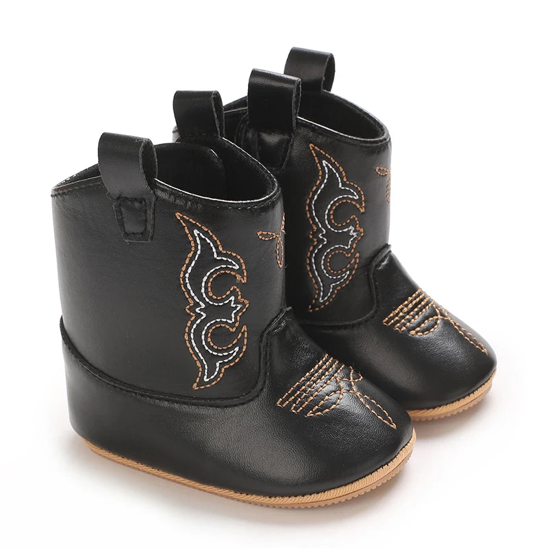 Baby Little Boots (0–18M) – Soft PU Anti-Slip Spring/Autumn Shoes