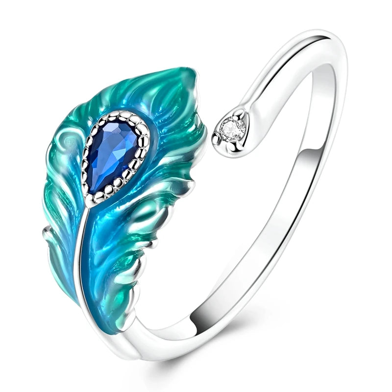 Clover Adjustable Ring 925 Sterling Silver Original Hummingbird Glow Firefly Free Size Open Rings For Women Wedding Jewelry Gift
