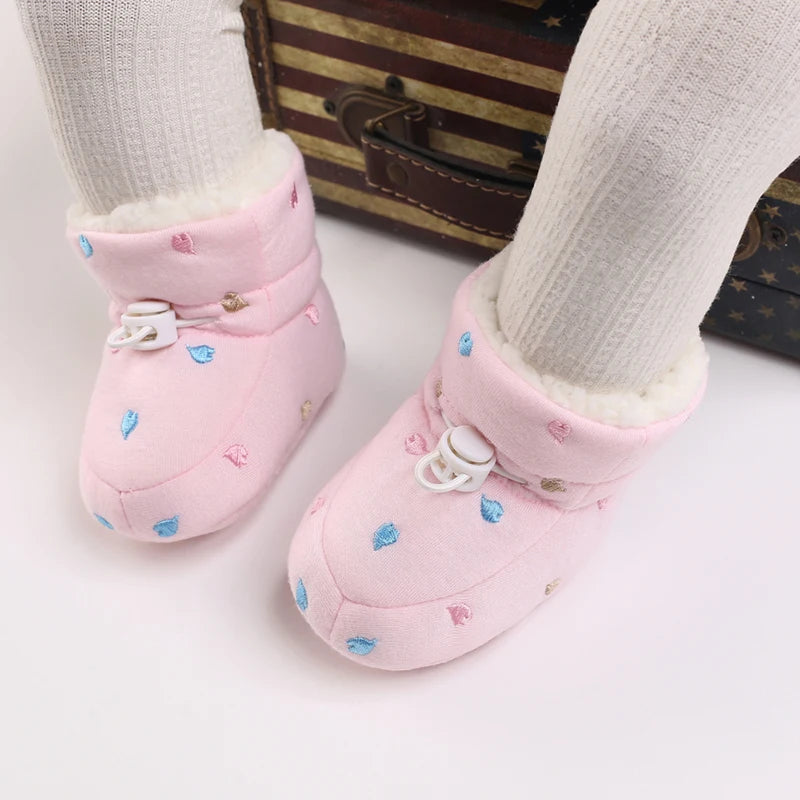 Baby Winter Snow Boots – Soft Sole Cotton First-Step Toddler Shoes